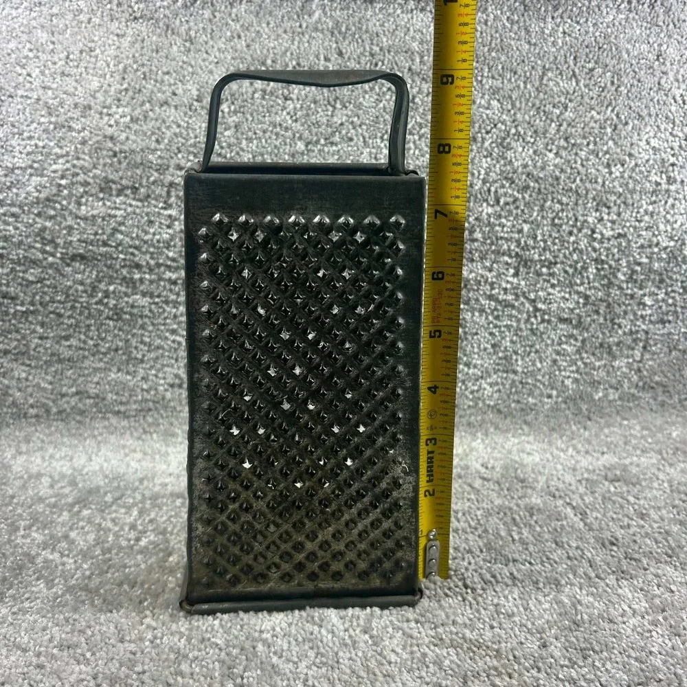 Box Grater Dark Metal Primitive Farmhouse Kitchen Decor 9 Inch
